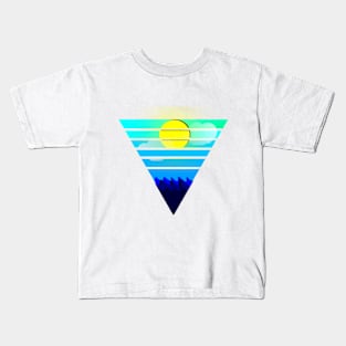 a sunny day at the ocean vector art Kids T-Shirt